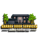 a technician performing garage door repair in Laurel, Florida, showcasing professional garage door services with tools in use, enhancing the functionality and safety of residential garage doors.